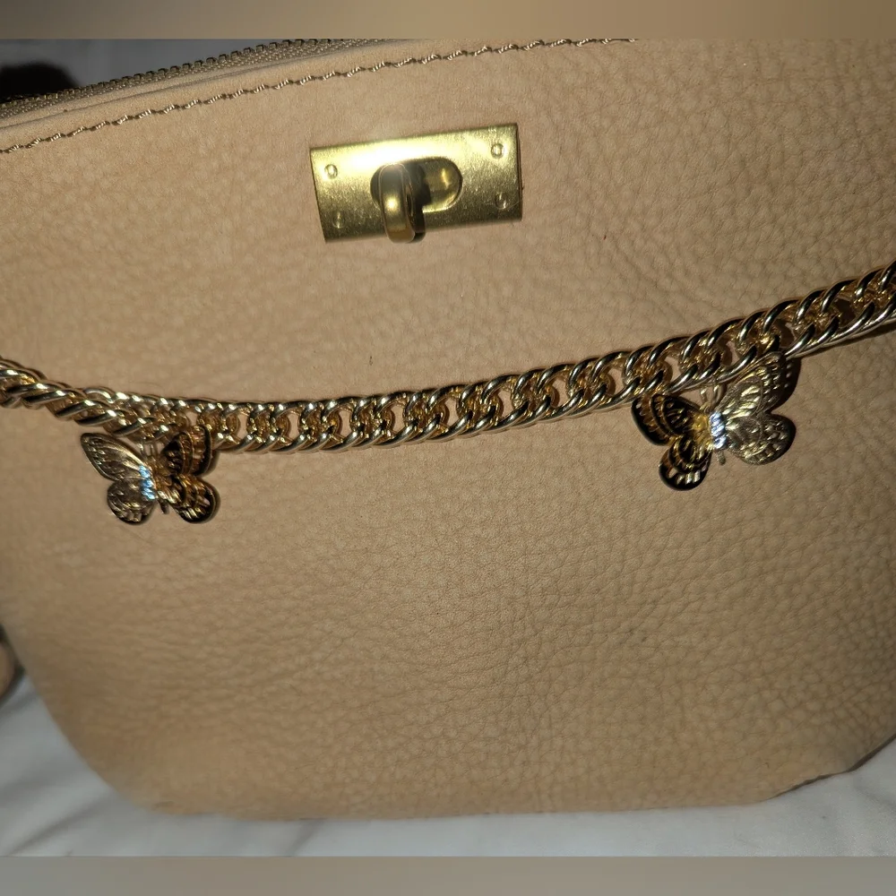 J. Crew Baby Bromton HoboTan Crossbody Bag with Chain Detail